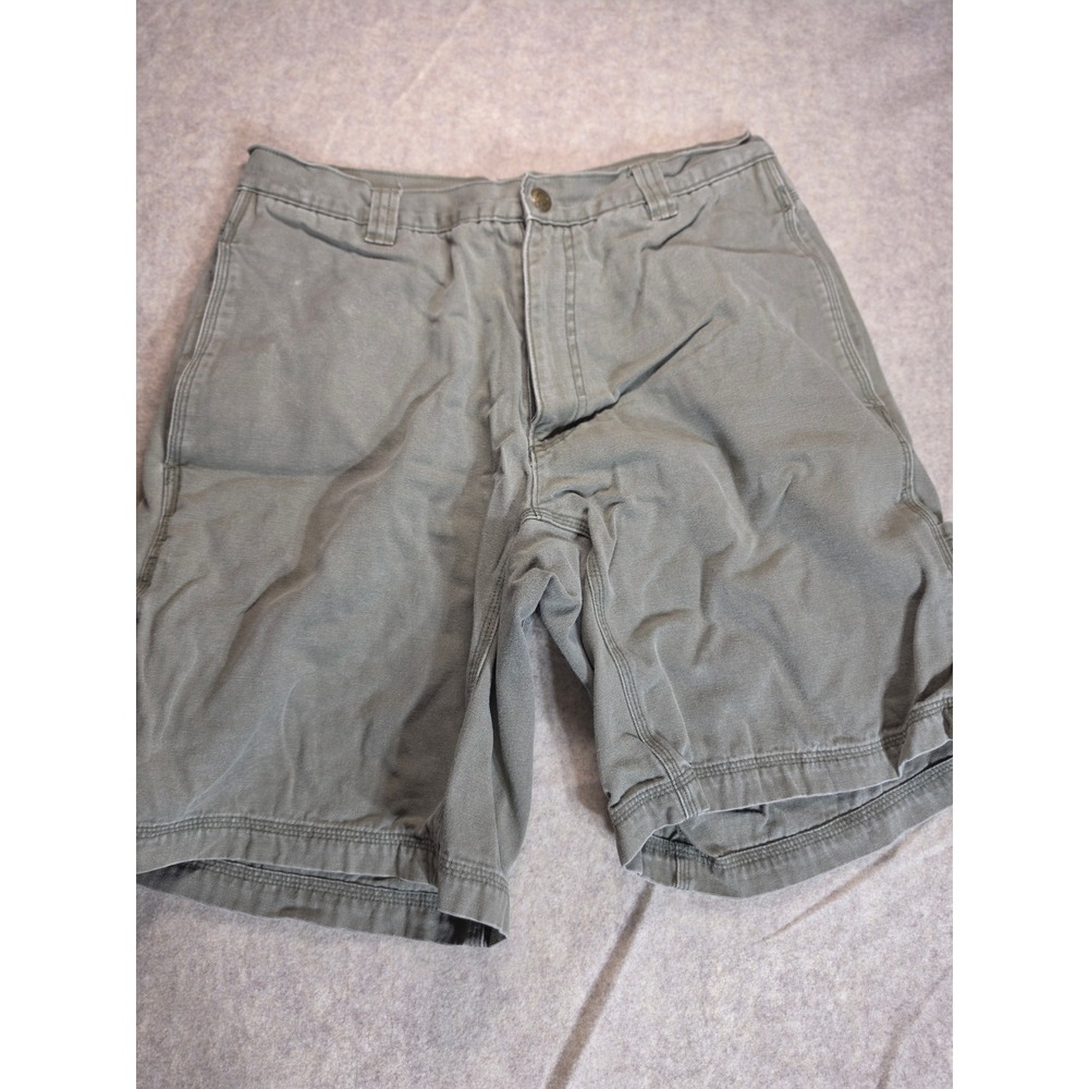 Woolrich Mens‎ Carpenter Shorts Moss Green Canvas Cotton Size 32 3381 Utility